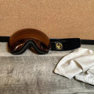 Dragon Alliance Snow Skiing Snowboarding Goggles Gold Logo & Black